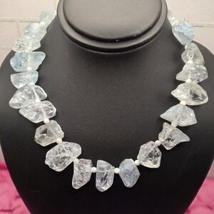 726.  Chunky Raw Quartz Necklace